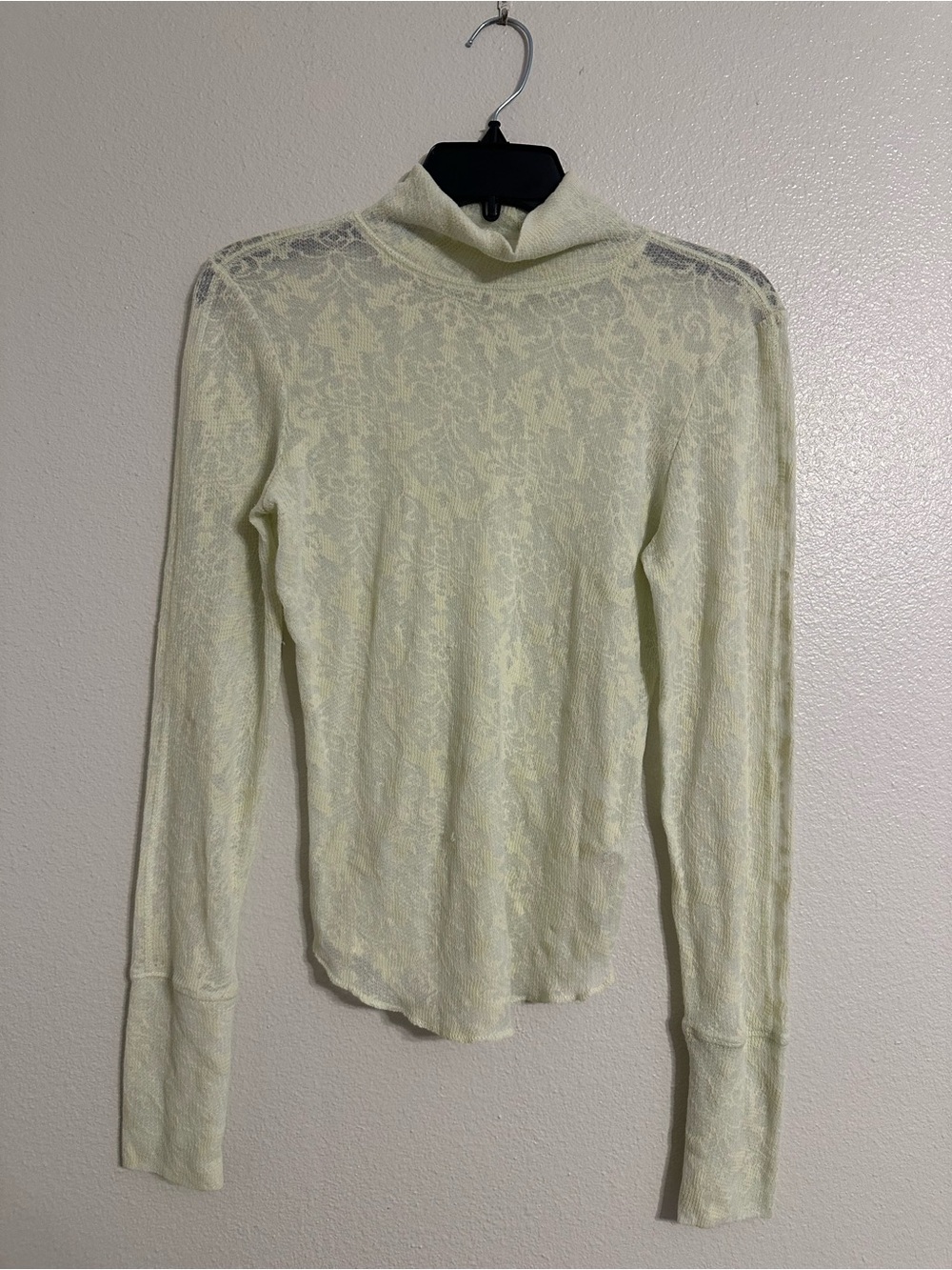 Intimately Free ( Free People) Mesh Lace Turtleneck Long Sleeve Top